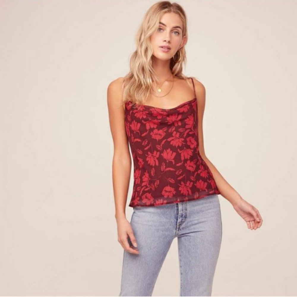 ASTR Cowl Neck Floral Top NWOT